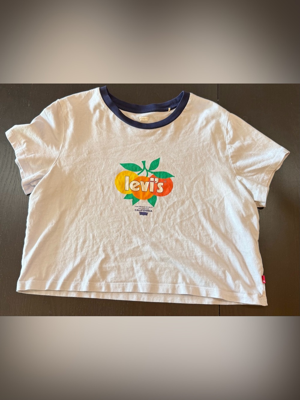 Levi's light blue Crop Tee with Fruit Logo